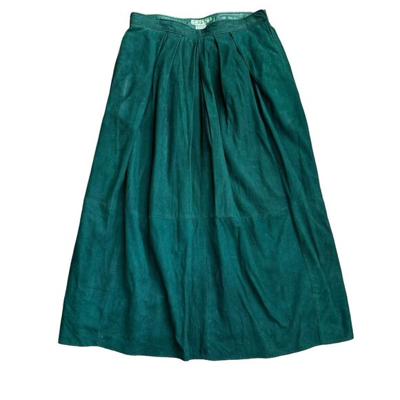 Talbots Dresses & Skirts - VTG Talbots Green Suede Skirt Size 16 Fully Lined Leather